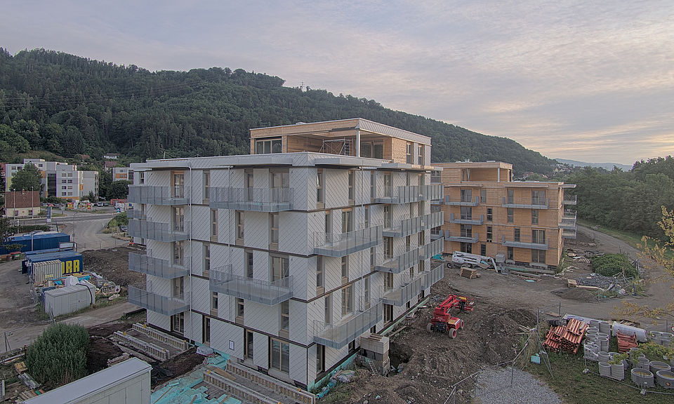 Livebild Baukamera 2 - Webcam 'Gesamtpanorama 3. Bauabschnitt' - Baustelle 'Riverside', Rechte Mürzzeile, 8605 Kapfenberg (ca. 5 Minuteninterval)