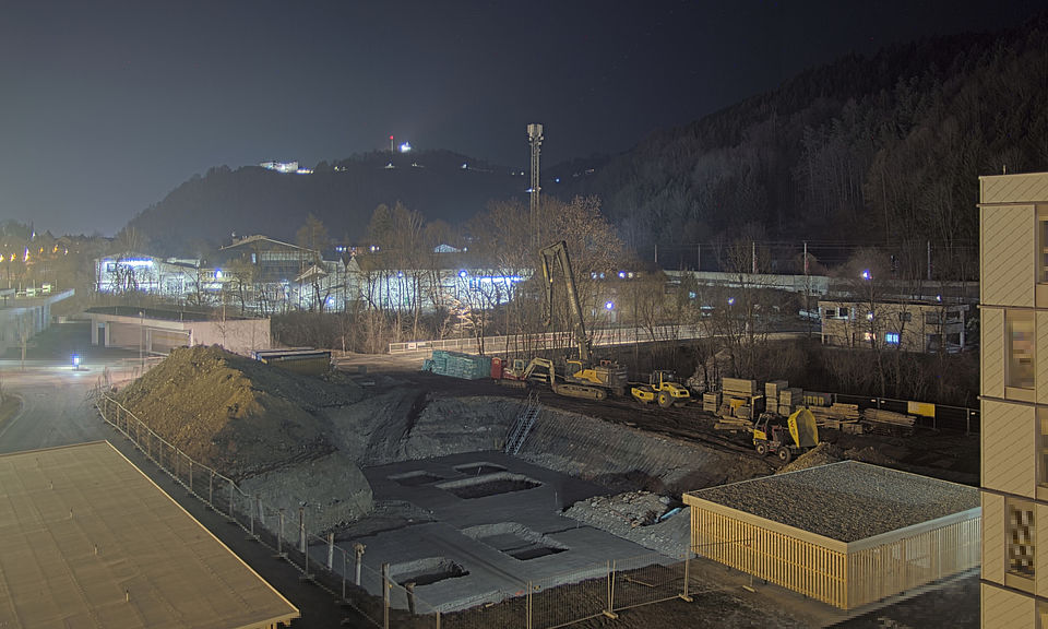 Livebild Baukamera 3 - Webcam 'Gesamtpanorama 4. Bauabschnitt' - Baustelle 'Riverside', Rechte Mürzzeile, 8605 Kapfenberg (ca. 5 Minuteninterval)