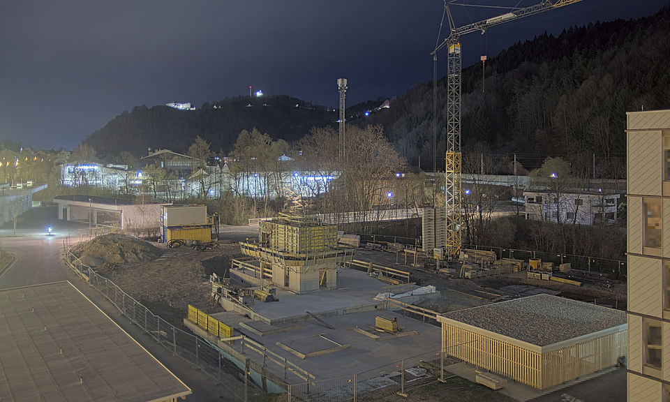 Livebild Baukamera 3 - Webcam 'Gesamtpanorama 4. Bauabschnitt' - Baustelle 'Riverside', Rechte Mürzzeile, 8605 Kapfenberg (ca. 5 Minuteninterval)
