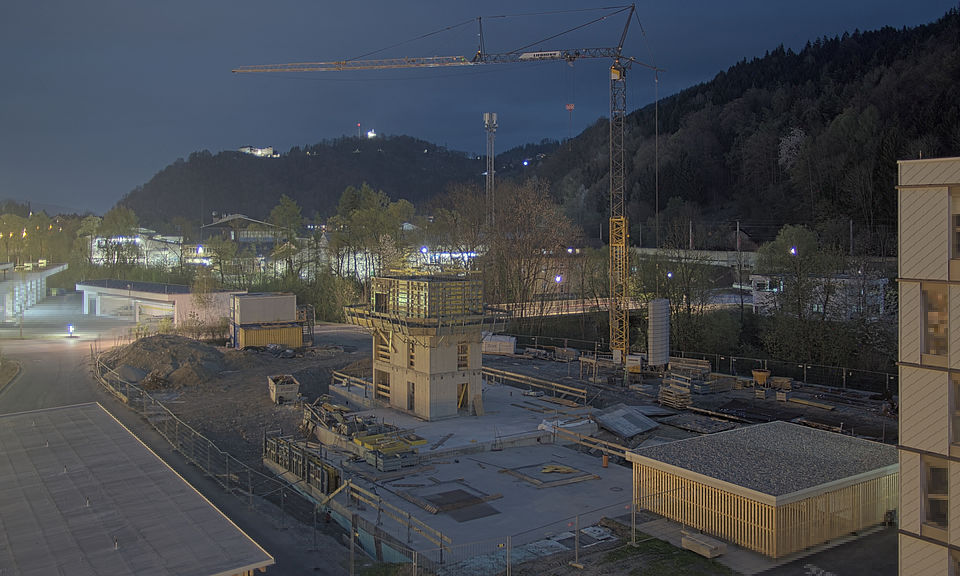 Livebild Baukamera 3 - Webcam 'Gesamtpanorama 4. Bauabschnitt' - Baustelle 'Riverside', Rechte Mürzzeile, 8605 Kapfenberg (ca. 5 Minuteninterval)